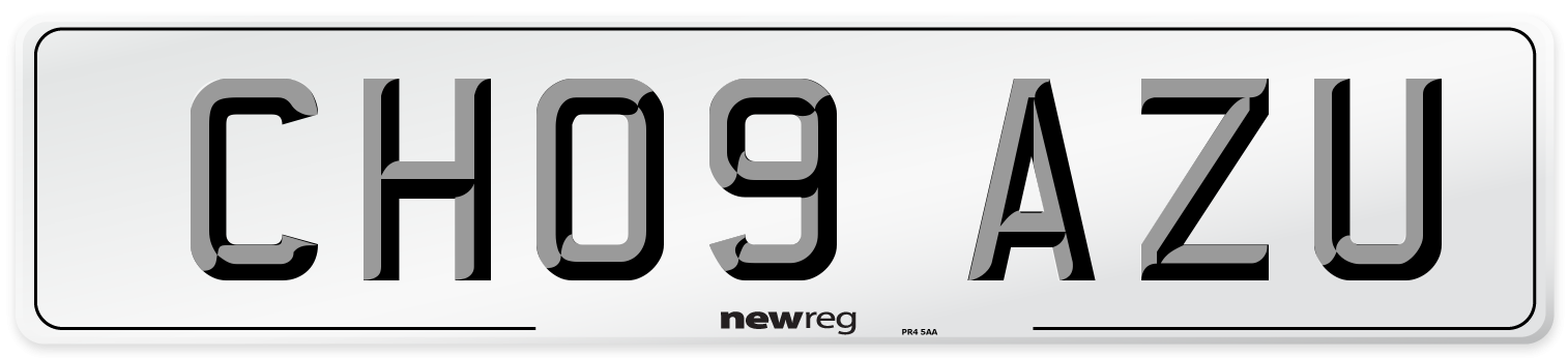 CH09 AZU Number Plate from New Reg